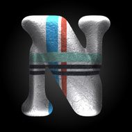 vector colored clay letter n N2