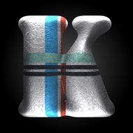 vector colored clay letter k