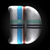 vector colored clay letter d N2