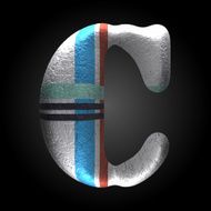 vector colored clay letter c N2