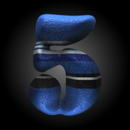 vector colored clay letter 5 N4