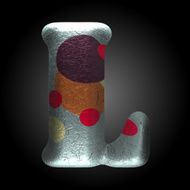 vector colored clay letter l N4