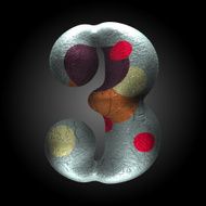 vector colored clay letter 3 N5