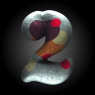 vector colored clay letter 2 N5