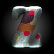 vector colored clay letter z N5