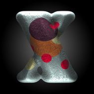 vector colored clay letter x N4