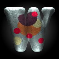 vector colored clay letter w N3