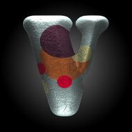 vector colored clay letter v N5