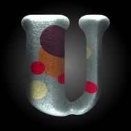 vector colored clay letter u N4