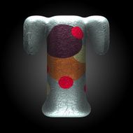 vector colored clay letter t N4