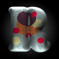 vector colored clay letter r N5