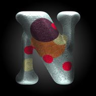 vector colored clay letter n N4