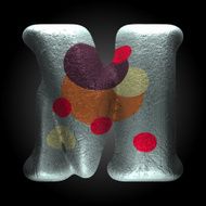 vector colored clay letter m N4