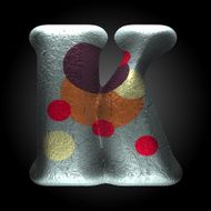 vector colored clay letter k N3