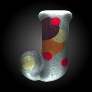 vector colored clay letter j N5