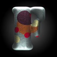 vector colored clay letter f N5