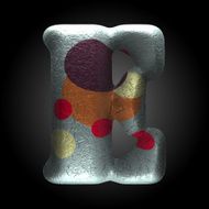 vector colored clay letter e N4