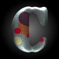 vector colored clay letter c N4