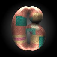 vector colored clay letter 6 N6