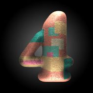 vector colored clay letter 4 N5