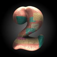 vector colored clay letter 2 N6