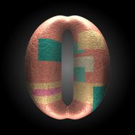 vector colored clay letter 0 N5