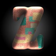 vector colored clay letter z N6
