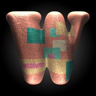 vector colored clay letter w N4