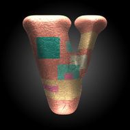 vector colored clay letter v N6