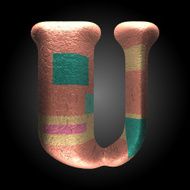 vector colored clay letter u N5