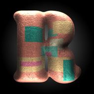 vector colored clay letter r N6