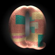 vector colored clay letter q N5