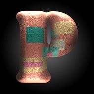 vector colored clay letter p N6