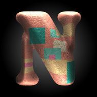 vector colored clay letter n N5