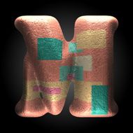 vector colored clay letter m N5