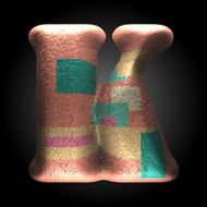 vector colored clay letter k N4