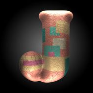 vector colored clay letter j N6