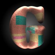 vector colored clay letter g N5