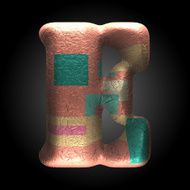 vector colored clay letter e N5