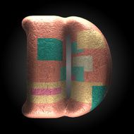vector colored clay letter d N5