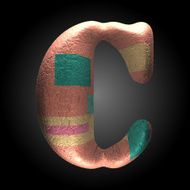 vector colored clay letter c N5