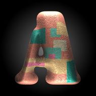 vector colored clay letter a N5