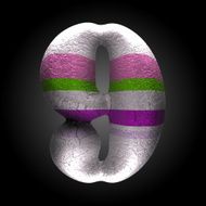 vector colored clay letter 9 N6