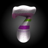 vector colored clay letter 7 N7