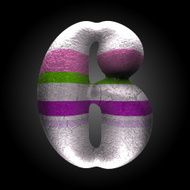 vector colored clay letter 6 N7