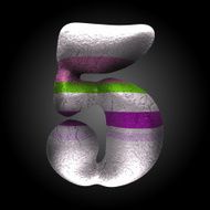 vector colored clay letter 5 N7