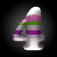 vector colored clay letter 4 N6