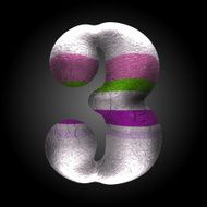 vector colored clay letter 3 N7