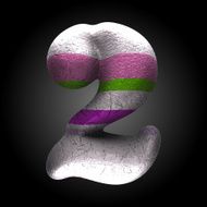 vector colored clay letter 2 N7