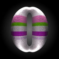 vector colored clay letter 0 N6